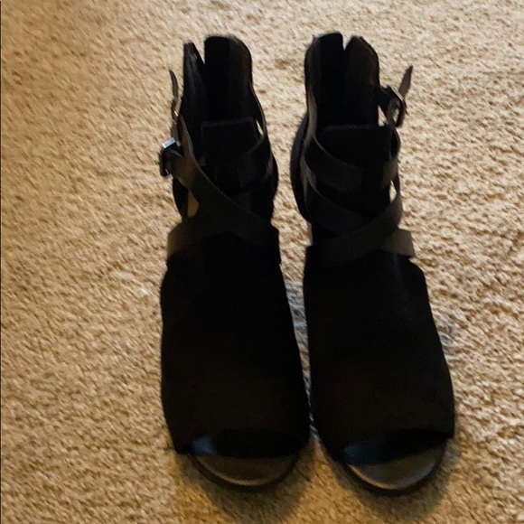 Libby Edelman Peep toe Black Boots - Picture 1 of 4